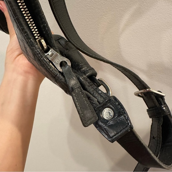 Vintage Dooney & Bourke Black Croc-Leather Shoulder Bag - Picture 7 of 7